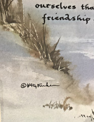 Calligraphy FRIENDS POEM Framed Matted 11x 9” Signed By Artist Katy Fischer