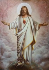art 753 Original Oil Painting Jesus – Figurative Religious Artwork – 130×90 cm