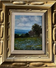 Oil Painting-Classic Scenic View -Tx Hill Country Bluebonnets-Stunning