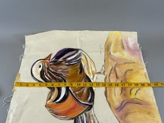 Wood & Mandarin Duck Hand Painted on Canvas Fabric Handmade Acrylic Artwork
