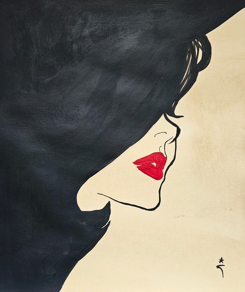 René Gruau Signed French Fashion Illustration Paper Art