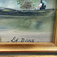 Traditional Landscape Oil Painting „Ornate Frame“ Expressive Small Art