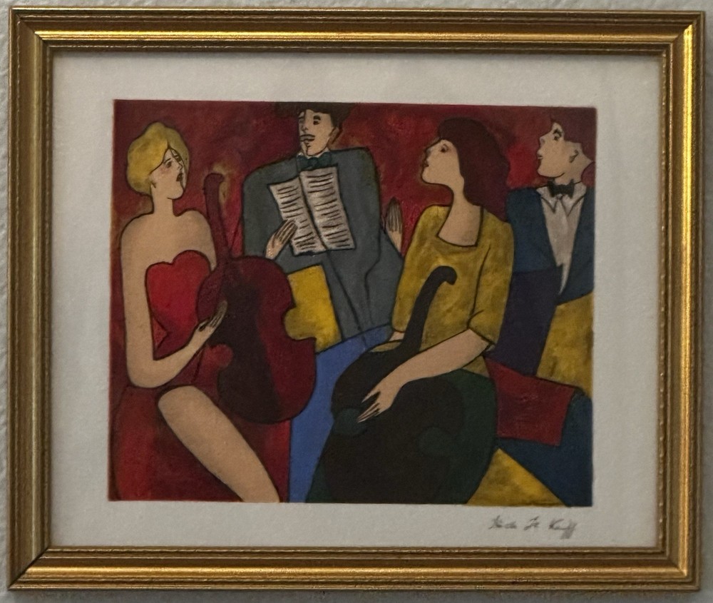 Signed/Framed “Double” Serigraph by French Artist Linda Le Kinff (COA)