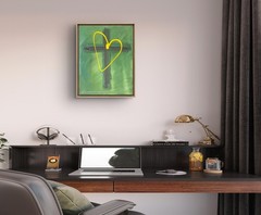BLESSED#1228A Cross Heart Hope Jesus 14×11 Original Canvas Abstract Art