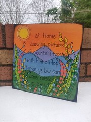 Pearl Jam Jeremy Song Lyric Painting on 10 x 10 wood panel, alternative rock art