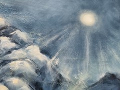Original Oil Painting on Canvas Nordic Scape Stones signed handpainted 24″ x 32″