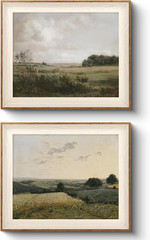 VIYYIEA Vintage Landscape Framed Wall Art 2 Set, Nature Wilderness Scenery Paint