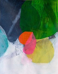 Original Mixed Media Collage on 5.5 x 7 Inch Art Paper. ‚Signs of Spring‘