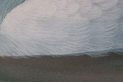 Beautiful Pair of White Swans Acrylic Painting Signed Lee Sheng(?) Painting Only