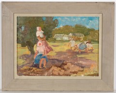 Anatoli Dovzhenko (1932-1991), „Working countrywomen“, Oil Painting, 1960s (m)
