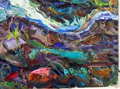 DOG IN THE WILD Arthur Robins Original Oil Surreal Abstract Fantasy Landscape