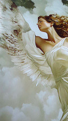 Anne Dias (1985) – (XXL) Giant Angelic duet by the sea 200x100cm