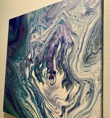 ORIGIN. PAINTING ABSTRACT FINE ART Canvas Blue Purple Cloud HOME DECOR WALL WAVE