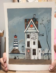 Original art 8x10L Hand Painted on Water color paper 9x12L in – fran hahn