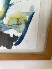 1982 Ian Henderson Watercolor Painting MID CENTURY Post Modern Art British
