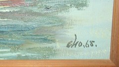 CHO ASIAN FISHING SAILING BOATS ORIGINAL OIL ON CANVAS SEASCAPE PAINTING