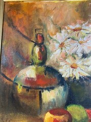 Carla Sue Rucker Nix „Vase Of Flowers Scene“ – Oil Painting – Signed And Framed