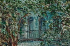 ORIGINAL FRAMED OIL PRADO BOULEVARD SCENE OLD HAVANA, CUBA ARTIST: HECTO VIDAL