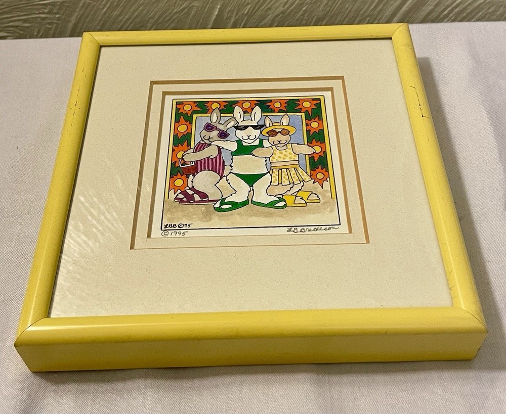 ORIGINAL FRAMED 6X6 LYNN GATES BREDESON ARTWORK ART PAINTING RARE w/papers 1995