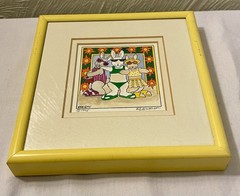 ORIGINAL FRAMED 6X6 LYNN GATES BREDESON ARTWORK ART PAINTING RARE w/papers 1995