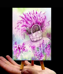 Original Flowers ACEO floral still life watercolor painting signed
