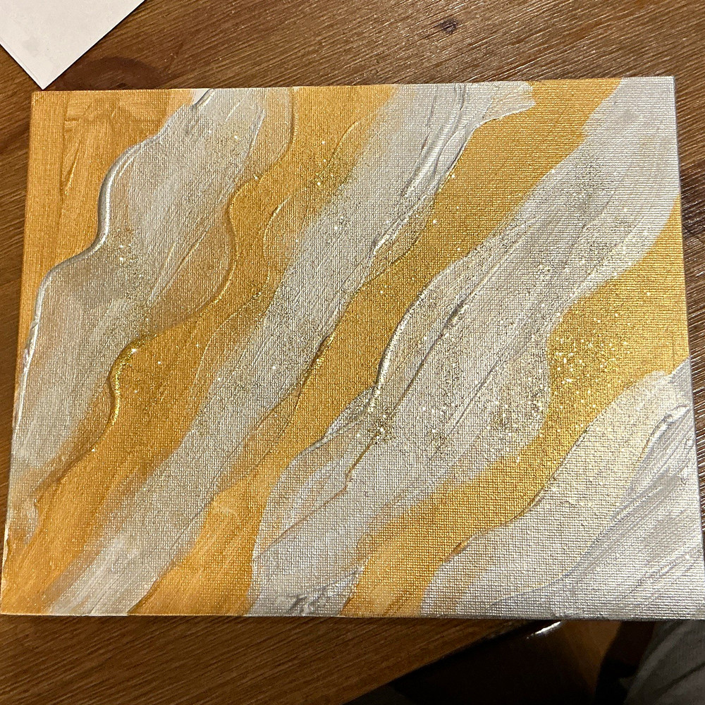 Hand made gold and silver art on canvas – one in a kind