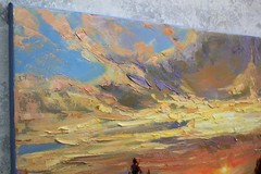 Sunset landscape IMPRESSIONISM original artwork Oil on canvas by A Onipchenko