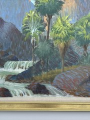 CALIFORNIA DESERT PALM PAINTING LANDSCAPE LARGE FLOYD COPELAND CHANDLER VINTAGE