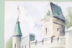 Porte Saint-Louis Quebec Watercolor Painting Signed Michelle Lemay Flesher