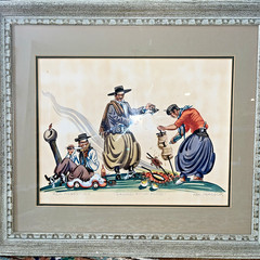 Ada Peacock Vintage (1950) Original Watercolor Painting. Framed & signed