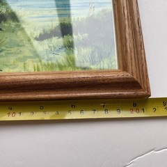 Vintage picture wooden frame Summer Landscape by the River – Wall Art 6”x8.5”