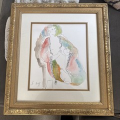 Linda Le Kinff Original “peaceful” Watercolor Painting Signed