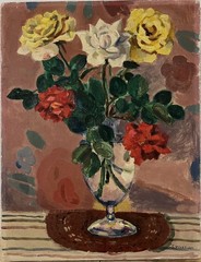 1952 Japanese Semi Antique Floral Still Life Oil Painting Retro Art Decor