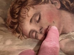 Antique Victorian Original Oil Painting Sleeping Child on Artist Board