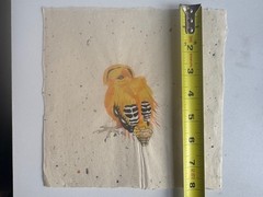 Vintage Watercolor Painting Gold Finch John Matassa OOAK 8 x 8