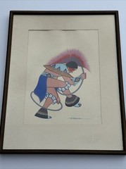 ARCHIE BLACKOWL PAINTING CHEYENNE TRIBAL ARTIST WORKED FOR DISNEY LISTED FAMOUS
