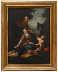 After Barocci (1535-1612) – 19th Century Oil, Rest on the Flight into Egypt
