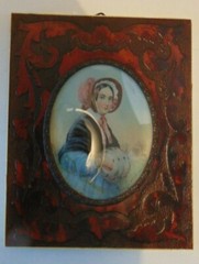 ANTIQUE (1800-1876) MINIATURE PANTING ON PORCELAIN SIGNED KRICHUBER