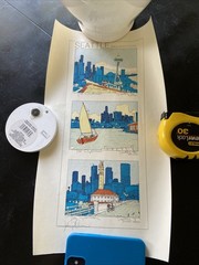 Tim Robinson Print SEATTLE Signed Space Needle Lake Union Downtown PioneerSquare