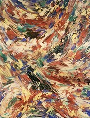 ORIGINAL ABSTRACT OIL PAINTING „Autumn Wind“, Canvas Panel Size 11×14 in