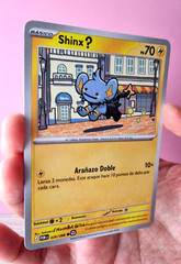 Custom Pokemon Card by MoonArtGlitch ~ Handpainted Ditto Face on Shinx