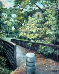 Michael Chausovsky „Park In Plano“ lPrinted Signed giclee CANVAS 24X20 Nature