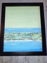 Abstract Landscape framed Acrylic 8 x 10 Painting Framed 11 x 9 1/2 Key Dreams