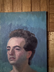 Vintage Academic Portrait Acrylic Board Male Man 12 x 16 Peter Feldman Gay Int