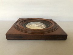 Antique Round Hand Painted and Signed Women’s Portrait in Original Frame.