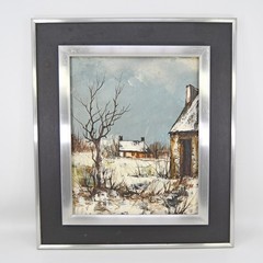 Original Jean Claude Werdier Impressionist Landscape Oil Painting France Winter