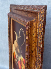 K HANLO HOLLAND SIGNED OIL PAINTING STILL LIFE SILVER VASE WITH ASSORTED FRUITS