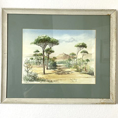 Reg B Strange Original Mid Century 1952 Watercolor “Snow Bars” Signed