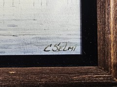 Original, Signed, Oil on Canvas, by Charles R. Selmi, Custom Wood Frame 13×21