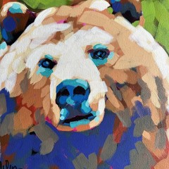 Bear painting Acrylic On Canvas Original Painting colorful bear art wall art